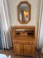 Houten secretaire met rolluik, 100 tot 150 cm, Eikenhout, Zo goed als nieuw, Met lade(s)