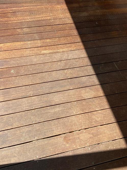 Bankirai vlonderplanken + geïmpregneerde onderbalken, Tuin en Terras, Terrasdelen en Vlonders, Gebruikt, Hout, Ophalen