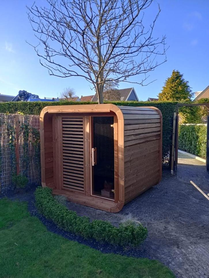 Panorama sauna uit duurzaam thermohout uit voorraad op=op!, Sport en Fitness, Sauna, Nieuw, Complete sauna, Fins of Traditioneel