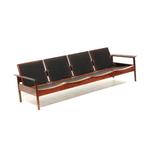 Grote vintage design bank Leolux palissander jaren '60 '70, Verzenden, Gebruikt