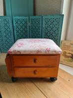 Brocante naaidoos rozen stof, Ophalen of Verzenden