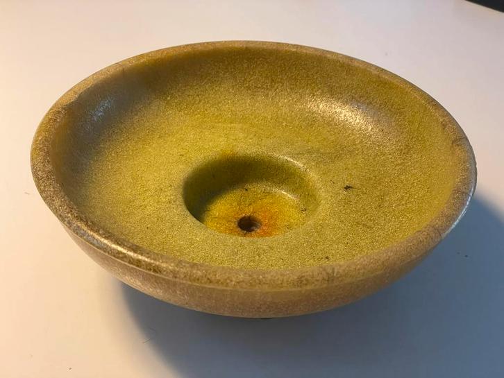 A.D.Copier: geel graniver cactusschaal ca. 1930, Leerdam, Antiek en Kunst, Antiek | Glas en Kristal, Ophalen of Verzenden