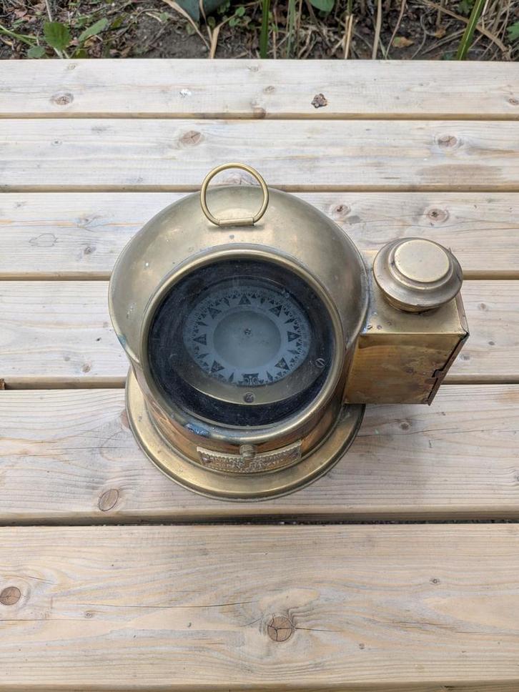 Antiek Brits Scheepskompas uit 1924, Antiek en Kunst, Antiek | Overige Antiek, Ophalen of Verzenden