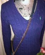 RALPH LAUREN V hals trui paars met groen logo mtM/L, Maat 38/40 (M), Paars, Ophalen of Verzenden, Zo goed als nieuw