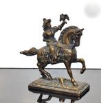 Antique Brass Falconer Statue, French bronze sculpture, Antiek en Kunst, Antiek | Koper en Brons, Ophalen