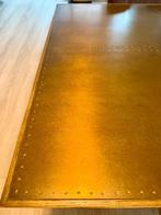Eettafel Liverpool goud/brons metallic met 4 stoelen, Ophalen, 50 tot 100 cm, Zo goed als nieuw, Vijf personen of meer