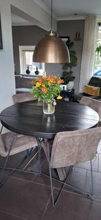 Industriele eethoek compleet, Huis en Inrichting, Ophalen, Gebruikt, Rond, Industrieel