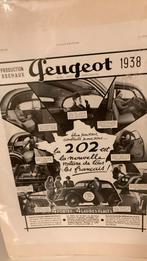 Poster Peugeot 202  nr XLV.   (1938), Rechthoekig Staand, Ophalen of Verzenden, Zo goed als nieuw, A1 t/m A3