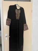 Zwarte Djellaba met Luipaardprint - Maat L, Kleding | Dames, Jurken, Zwart, Maat 42/44 (L), Ophalen of Verzenden, Zo goed als nieuw
