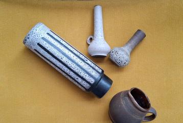 4 Vintage Mid Century modern Vazen, fat lava, Germany beschikbaar voor biedingen