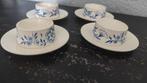 Vintage eierdopjes blauw wit bloemen Emsa 4x, Huis en Inrichting, Keuken | Servies, Overige materialen, Gebruikt, Overige typen
