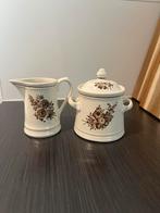 Vintage Bosch melkkannetje en suikerpot ~Belgische keramiek, Ophalen of Verzenden, Gebruikt, Keramiek