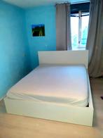 Witte IKEA Malm bed 160x200 + matras, Ophalen, Wit, Tweepersoons, Zo goed als nieuw
