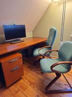 Bureau 200x90 + Ladenblok + Stoelen + Open Kast, Huis en Inrichting, Bureaus, Ophalen, Gebruikt, Bureau