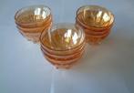 9 gave oude glas goudluster bowl kom kleine schaaltjes, Antiek en Kunst, Ophalen of Verzenden