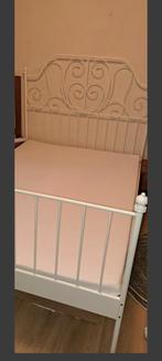 Wit metalen IKEA bed 140x200, Ophalen, Wit, Tweepersoons, 140 cm