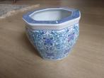 Chinese bloempot, blauw, wit, rose., Overige materialen, Rond, Nieuw, Ophalen of Verzenden