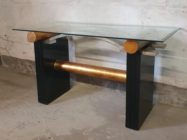 sidetable post modern design, Huis en Inrichting, Tafels | Sidetables, Gebruikt, 25 tot 50 cm, 100 tot 150 cm, Rechthoekig, Overige houtsoorten