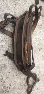 Ossenjuk leer met hout., Antiek en Kunst, Ophalen of Verzenden