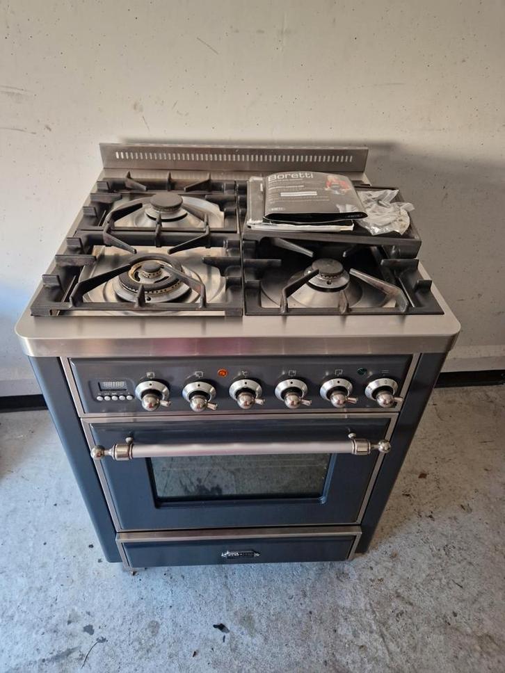 Boretti gasfornuis majestic, Witgoed en Apparatuur, Fornuizen, Zo goed als nieuw, Vrijstaand, Gas, 5 kookzones of meer, 90 tot 95 cm