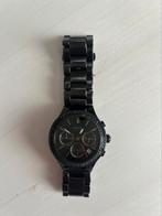 DKNY horloge zwart met steentjes, Sieraden, Tassen en Uiterlijk, Overige merken, Staal, Staal, Polshorloge
