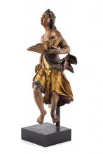 Origineel antiek houten beeld van een Engel - 18e eeuw, Antiek en Kunst, Kunst | Beelden en Houtsnijwerken, Ophalen of Verzenden