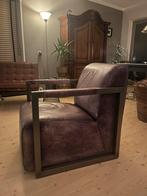 Fauteuil leer, Huis en Inrichting, Ophalen, Gebruikt, Industriëel, 50 tot 75 cm