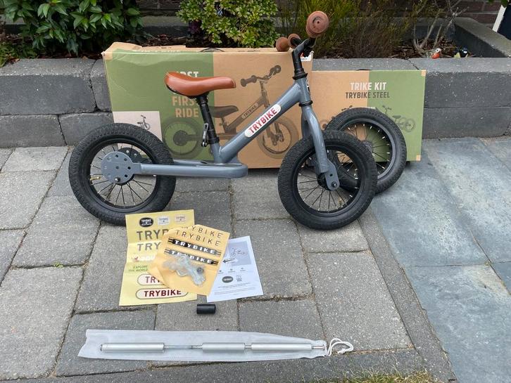 Try bike driewieler grijs voor jongen, Kinderen en Baby's, Speelgoed | Buiten | Voertuigen en Loopfietsen, Zo goed als nieuw, Loopfiets