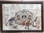 Anton Pieck prent straatorgel, Gebruikt, Ophalen of Verzenden, Voor 1940, Prent
