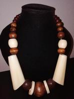 Bijzondere ketting, Sieraden, Tassen en Uiterlijk, Kettingen, Ophalen of Verzenden, Zo goed als nieuw, Bruin, Overige materialen