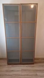 Lage/ondiepe PAX kast met deuren (melkglas), Ophalen, Met deur(en), 100 tot 150 cm, Glas