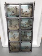 VINTAGE ROBINSON CRUSOE GLAS in LOOD PANEEL afm 34,5 X 18 cm, Ophalen of Verzenden
