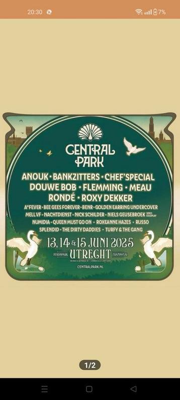 Central Park 4 tickets voor de vrijdagavond te koop! beschikbaar voor biedingen