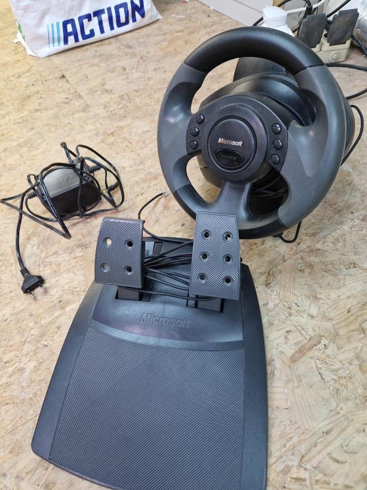 Microsoft SideWinder Force Feedback Wheel Racestuur, Spelcomputers en Games, Games | Pc, Gebruikt, Avontuur en Actie, 1 speler