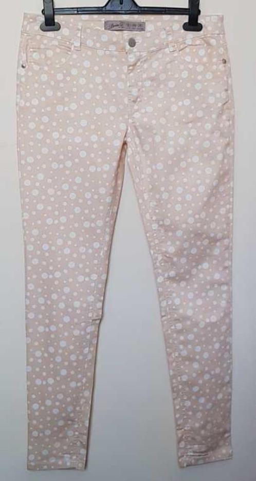 Denim Co gave zachtroze stretchy jeans met witte dots mt. 38, Kleding | Dames, Spijkerbroeken en Jeans, Zo goed als nieuw, W30 - W32 (confectie 38/40)