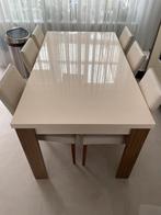 Eettafel met stoelen 162 x 90cm, Huis en Inrichting, Tafels | Eettafels, Ophalen, Gebruikt, 50 tot 100 cm, Vijf personen of meer
