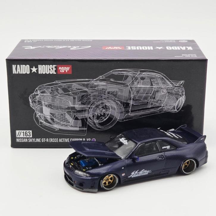 Mini GT Nissan Skyline GT-R (R33) Active Carbon, Hobby en Vrije tijd, Modelauto's | Overige schalen, Nieuw, Auto, Ophalen of Verzenden
