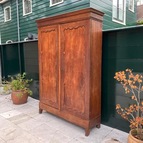 Antieke Mahonie Biedermeier Kast, Huis en Inrichting, Kasten | Kledingkasten, Gebruikt, 200 cm of meer, 150 tot 200 cm, 25 tot 50 cm