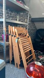 Houten klapstoel 4x, Huis en Inrichting, Stoelen, Ophalen, Bruin, Zo goed als nieuw, Vier