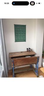 Vintage antiek schoolbankje, Huis en Inrichting, Bureaus, Ophalen, Gebruikt, Bureau
