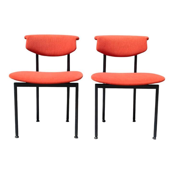 Set Rudolf Wolf voor Meander Alpha stoelen, Huis en Inrichting, Stoelen, Zo goed als nieuw, Metaal, Stof, Ophalen