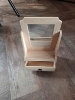 Nieuwe mini houten Kaptafel met Spiegel en Lade i hobby, Minder dan 50 cm, Nieuw, Ophalen of Verzenden, Minder dan 100 cm