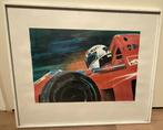 Zeefdruk formule 1 - Huub Lepelaar. In lijst 61x51cm, Antiek en Kunst, Ophalen of Verzenden