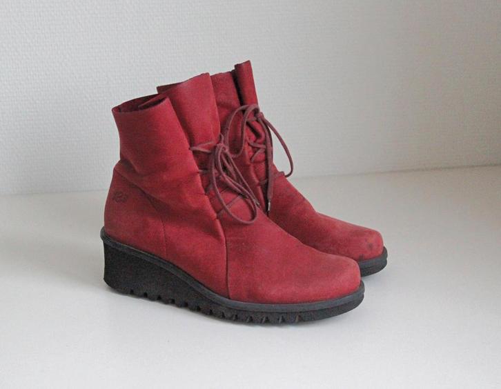 Loints of Holland  - enkellaarsjes rood leer / maat 39, Kleding | Dames, Schoenen, Zo goed als nieuw, Lage of Enkellaarzen, Rood