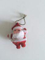 Vintage Kerst versiering dansende kerstman geflokt, Diversen, Kerst, Ophalen of Verzenden, Zo goed als nieuw