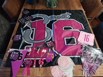 Versiering 16 jaar party beschikbaar voor biedingen
