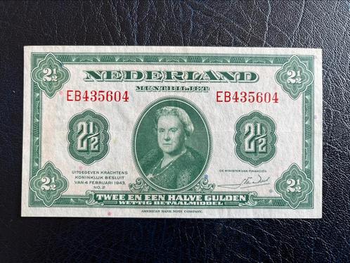 Hele mooie 2,5 gulden 1943, Postzegels en Munten, Bankbiljetten | Nederland, Los biljet, 2½ gulden, Ophalen of Verzenden