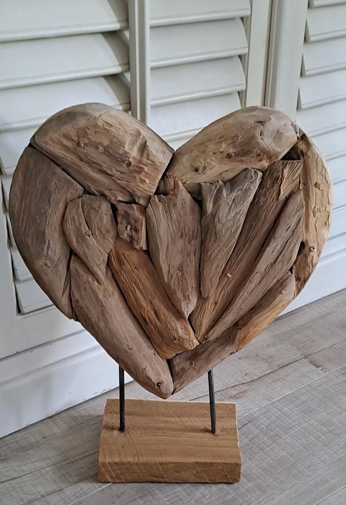 🖤 Groot Hart van Hout/51 cm/Gezellig decoreren in je huis!, Huis en Inrichting, Woonaccessoires | Overige, Nieuw, Ophalen of Verzenden