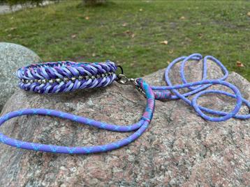 Handgemaakte honden halsband en riem beschikbaar voor biedingen