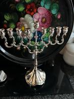 Verzilverde Chanoeka Chanukah Menora Joodse Kandelaar, Ophalen of Verzenden